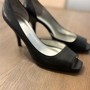 Rampage “Marquis” Black Peep-Toe Heels